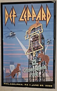 Affiche de concert Def Leppard 2022 Philadelphie 11 x 17 encadrée - Photo 1/2