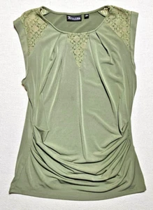 7Th Avenue New york & Co Olive Green Tunic Blouse Womens M - Picture 1 of 3