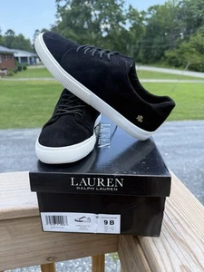 Lauren Ralph Lauren Joana III Sneaker Black Suede Size 9.0B New in Box - Picture 1 of 9