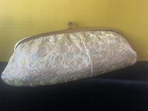 Vintage años 50-60 / Floral Dorado - Bolso sin asas Correa de cadena! (Usado) - Imagen 1 de 6