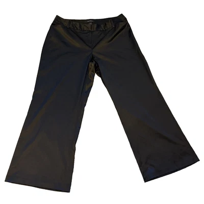 Pantalones para mujer Ashley Stewart pierna ancha tiro alto talla grande 18W negros con bolsillos Foto 1 de 4