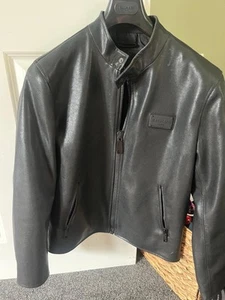 Authentic Balmain Paris Brown Leather Jacket Mens Size Small - Picture 1 of 7