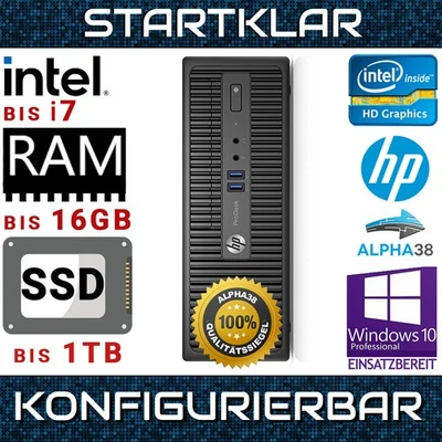 HP ProDesk 400 G3 SFF Windows 10 PC Configurabile Intel i7 1 TB SSD 16GB RAM - Immagine 1 di 4