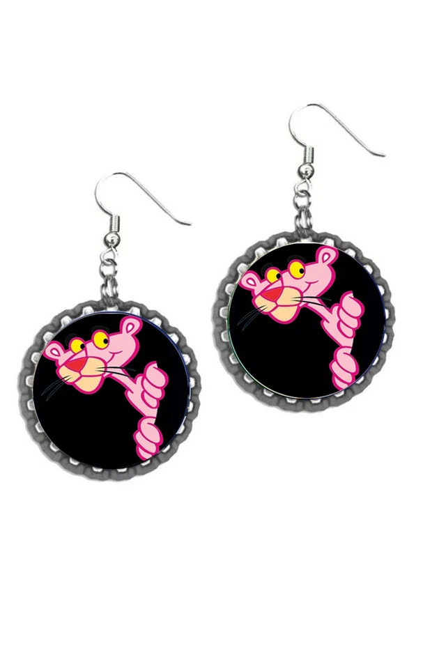 Pantera Rosa Par de Pendientes Conjunto de Pendientes Cool Peso Ligero Foto 1 de 1