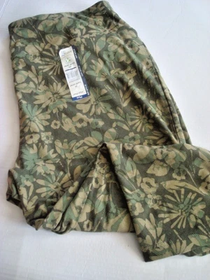 Pantalones capri legging para dama talla 3X (24W-26W) verde floral nuevos Foto 1 de 2