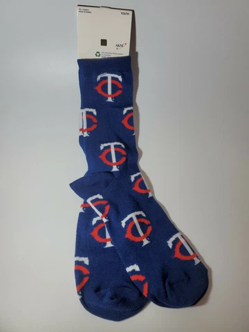 Minnesota Twins MLB Blue Crew Dress Socks Size Youth NEW Cover