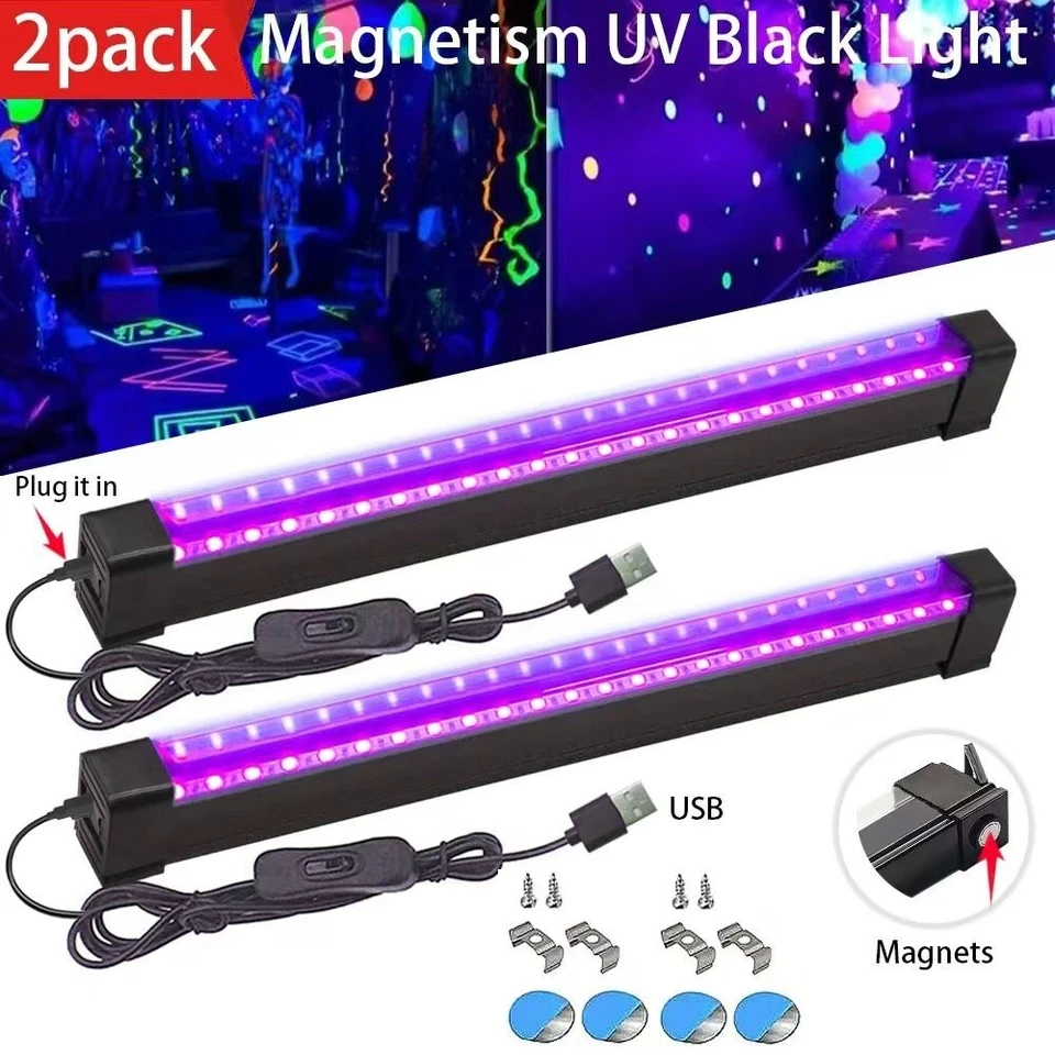 UV Black Light Bar 8W 1ft For Fluorescent Tapestry Poster Body Paint Glow Party - Image 1 of 4