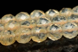Cuentas de cuarzo dorado lechoso de 4 mm cuentas sueltas redondas facetadas - Imagen 1 de 4