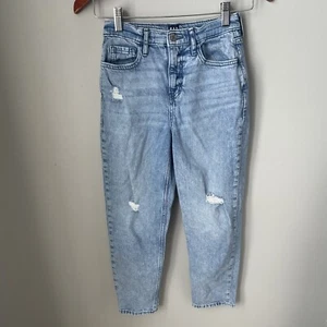 GAP Factory Girls Kids High Rise Destructed Mom Jeans Size 12 - Picture 1 of 7