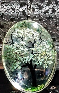 COLGANTE OVALADO ÁRBOL DE LA VIDA INDIO NAVAJO HECHO A MANO CON CADENA CHAPADA EN ORO DE 20" - Imagen 1 de 5