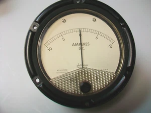 NOS PHAOSTRON 10-0-10 A. Dc. 4 1/2" RUND ANALOG MESSGERÄT - Bild 1 von 3