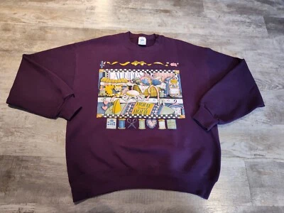 Sudadera Vintage Gatos Costura Abuela Grandmacore Hecha en EE. UU. Bendice Mi Trabajo Talla L Foto 1 de 4