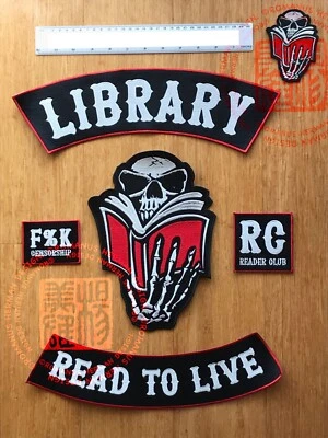 Auth. Licensed Full-Set Large Biker Patches - The Australian "LIBRARY" Type 01 - Image 1 of 4