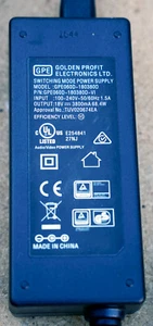 GPE Golden Profit Electronics AC Power Adapters GPE060D-180380D 18V 3800mA - Picture 1 of 3