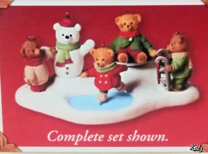 Hallmark Holiday Hill Snow Cub Club 6 Pc Complete Ornament Set 2002 Bears - Picture 1 of 5