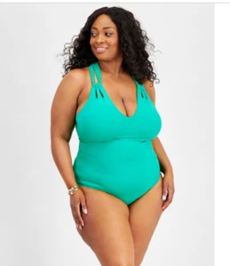 Becca $158 Plus Size Strappy One Piece Swimsuit Green Size 2X - Picture 1 of 7