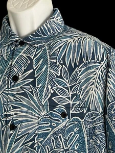 Camisa hawaiana Tommy Bahama para hombre punta de coco azul verde azulado tropical Tencel modal L - Imagen 1 de 9