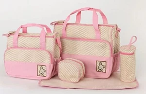 Multifunction Mommy bag Large Storage for Baby Diaper Bags Tote 5Pcs baby diaper - Picture 1 of 19