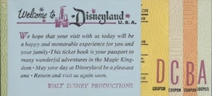 Disneyland D-C-B-A Tickets POSTER 24 X 18 Inches Nostalgic! - Picture 1 of 2