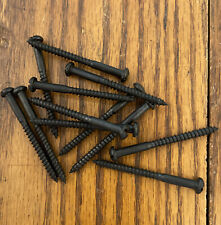 Wood Screws #8 X 2” Slotted Round Head Steel Black Oxide Free Shipping