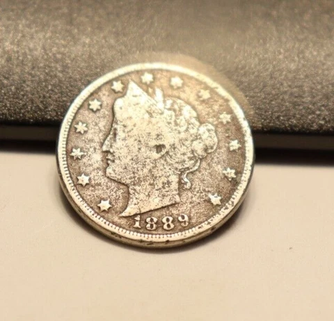 1889 US Liberty V Nickel 5c (Corrosion) VG+ Cover