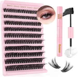 Ciuffetti Ciglia Finte Kit Ciglia Extension 60D Volume Lash Clusters Con Bond E - Foto 1 di 12