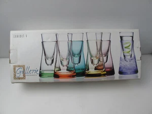Colorful Set of 4 Vintage Gallerie Luigi Bormioli Shooters Chillers - Picture 1 of 6