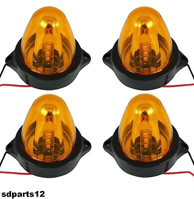 4x Segnalatore Luce A Led Arancione Rotante Emergenza Strobo Auto Van Camion 24V • 23.99€