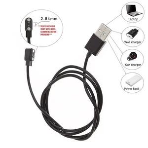 2.84mm Magnetic Charger Charging Cable 2Pin Distance For Smart Plug Watch 80cm - Picture 1 of 4