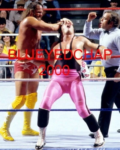RANDY SAVAGE VS BRET HART WRESTLER 8 X 10 WRESTLING PHOTO WWF WCW - Image 1 of 1