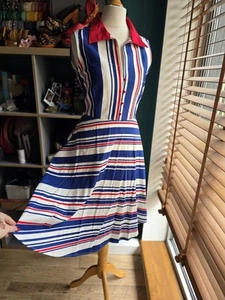 Dolly & Dotty red white blue Poppy swing dress. Pinup 50s rockabilly retro style - Picture 1 of 14