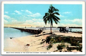 JH12/ Key West Florida Postcard c1910 Boca Chica Bridge Sea Highway 136 - Picture 1 of 4