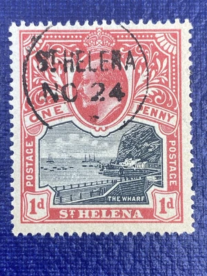 ST. HELENA KGV 1912-16 Definitivo 1d Carmín y Negro SC# 62 Usado Bonito Cancelar Foto 1 de 2