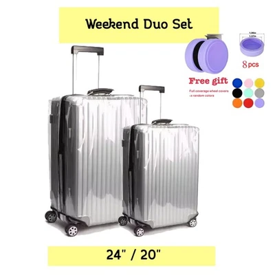 Travel Luggage Cover Bundle Set 5 3 2 Pieces Clear Suitcase Covers Protector - Image 1 of 4