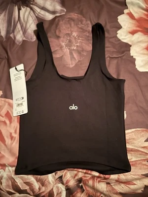 NEW Authentic Alo Yoga Precision Soft Sculpting Tank  Top Small Black - Image 1 of 3