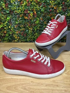 ECCO Soft 7 Brick Red Leather Lace Up Sneaker Shoes 43000301330 Womens 9-9.5 GUC - Picture 1 of 10
