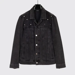 Amendi Starry Night Denim Jacket Size XL Dark Gray Cotton Studded - Picture 1 of 4