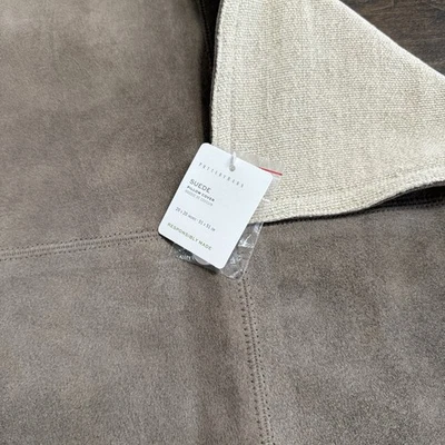 NEW!! POTTERY BARN PIECED SUEDE LINEN PILLOW COVER 20" x 20" ~ BRINDLE - Image 1 of 4