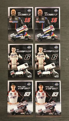 Lote de tarjetas coleccionables de carreras de autos sprint de World of Outlaws Donny Schatz Buddy Kofoid Foto 1 de 4