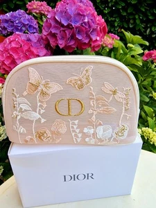 Pochette for make up Ricamata Dior Color Beige logo dorato vip gift - Zdjęcie 1 z 4