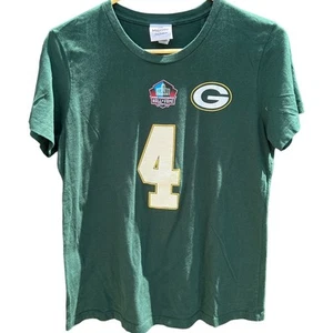 Majestic Green Bay Packers Brett Favre Hall of Fame Green Shirt Womens XL - Picture 1 of 5
