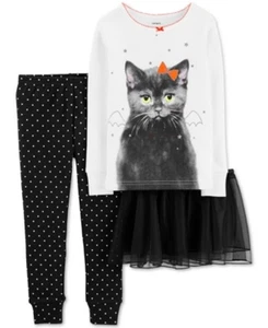Carters Säugling Kleinkind Mädchen Katze Kätzchen Sterne Tutu Glitzer Glitzer 3-teiliges Set 4T - Bild 1 von 1