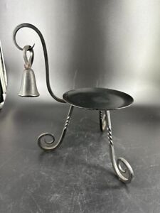 PartyLite Barrington Wrought Iron Pillar Candle Holder With Candle Snuffer