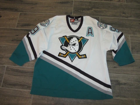 Anaheim Mighty Ducks NHL Hockey Jersey Nike Center Ice Sewn 56 Paul Kariya Fight Cover