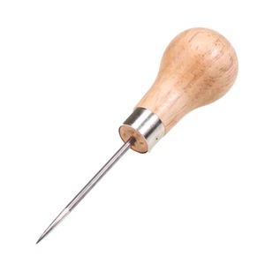 Stechahle mit ergonomischem Holzgriff 100mm lang, Werkzeugstahl, geschliffen - Bild 1 von 5
