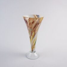 Murano Stil Glas Vase bunt Deko ca 19 cm hoch Mid Century 70er Jahre