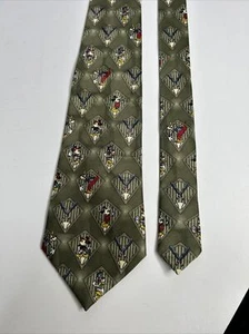 VINTAGE Disney Neck Tie Green Baseball Polyester Goofy Casual Mickey & Co Mens - Picture 1 of 6