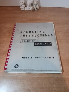 Operating Instruction Manual Wildman Jacquard LH-6  LHDS-6 Vintage Knitting 1960 - Picture 1 of 7