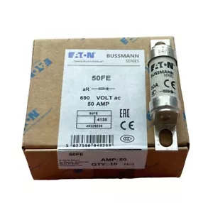 1pz Fusibile ORIGINALE Bussmann 50FE 50A (50 Amp) 690Vac Eaton BS88:4 Alta Velocità - Foto 1 di 1