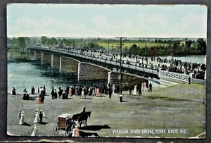 Terre Haut IN View of the Wabash River Bridge Active Scene SHIPS FREE - Picture 1 of 2